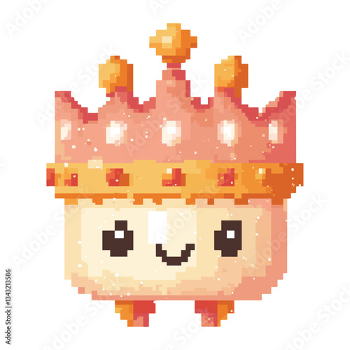 Crown illustration pixelated character vector