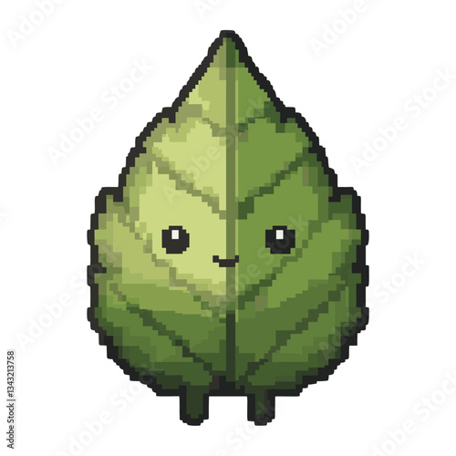 Leaf illustration pixelated character vector