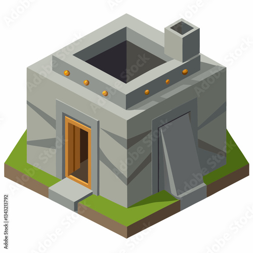 underground bunker with reinforced concrete