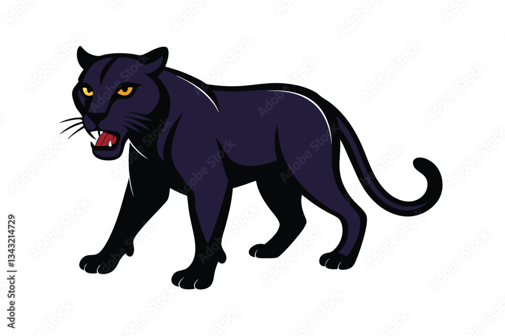 Obraz premium black cat isolated on white