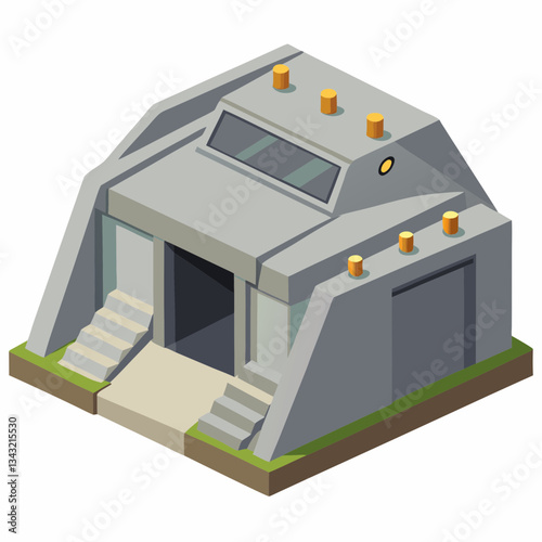 underground bunker with reinforced concrete