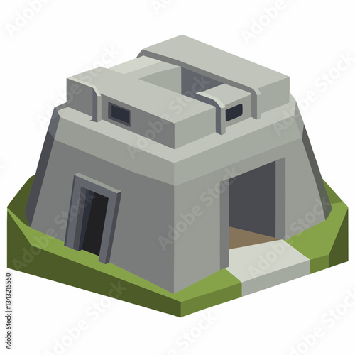 underground bunker with reinforced concrete