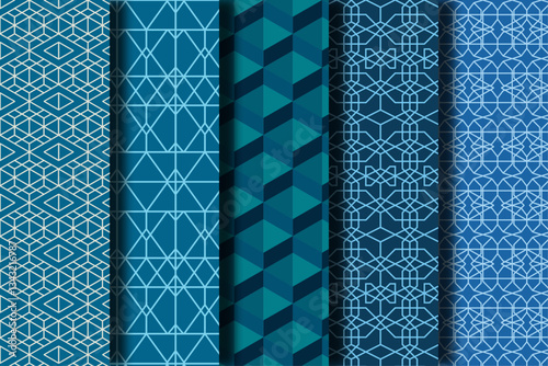 Collection Islamic Pattern Background, Arabic Pattern Bakcground, Islamic Muslim Pattern, abstract seamless pattern