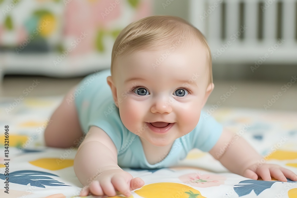 Baby Crawling on the Floor – Infant Development and Playful Moments Baby Crawling on the Floor – Infant Development and Playful Moments