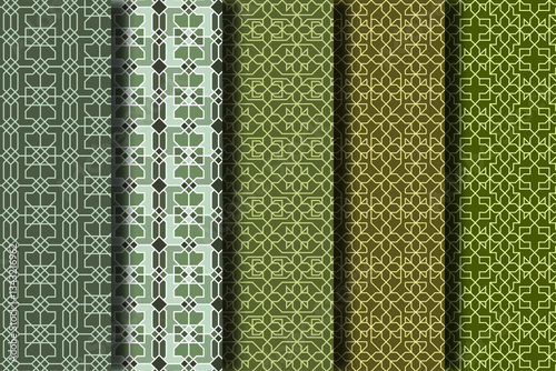 Collection Islamic Pattern Background, Arabic Pattern Bakcground, Islamic Muslim Pattern, abstract seamless pattern