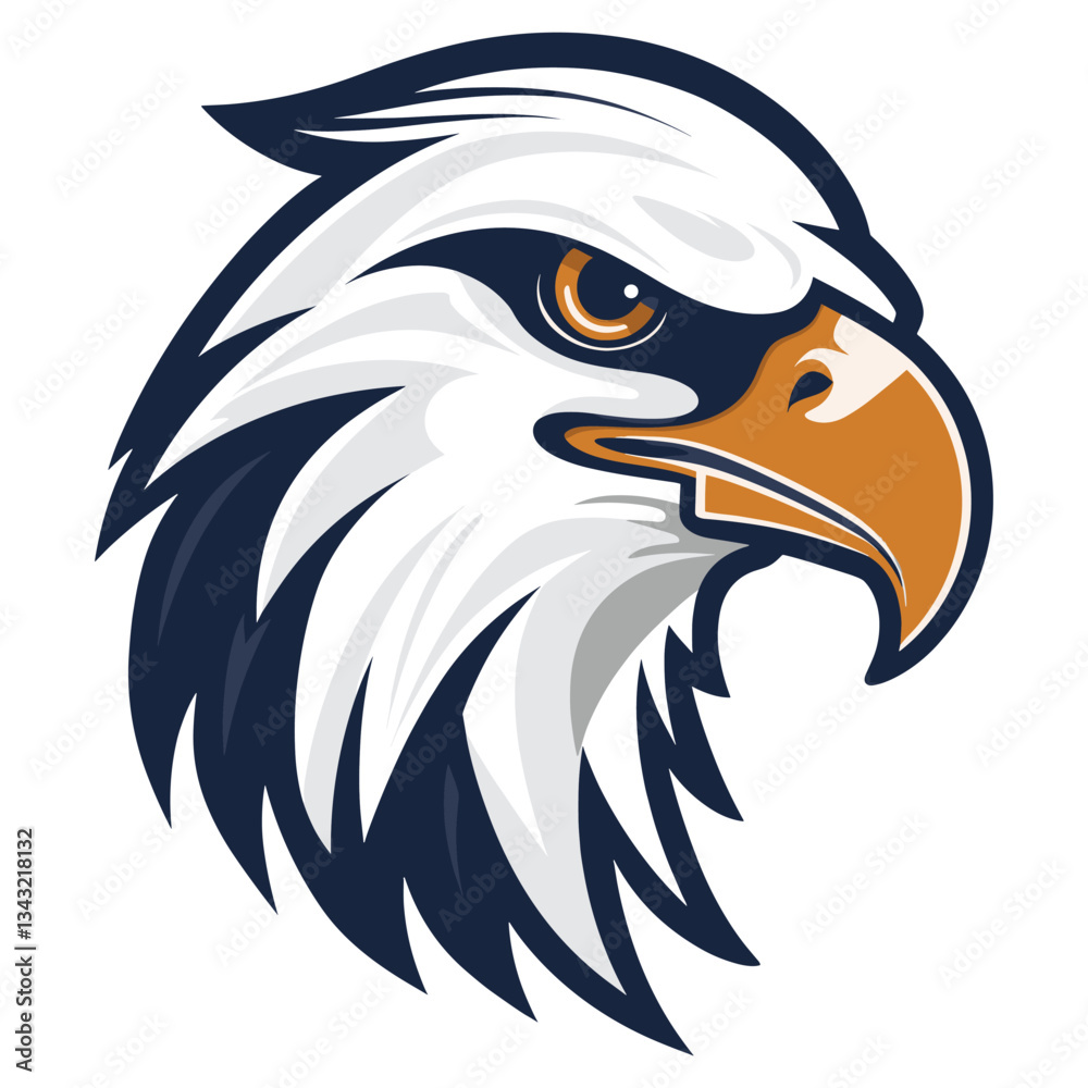Obraz premium Falcon head retro logo illustration vector eagle vector