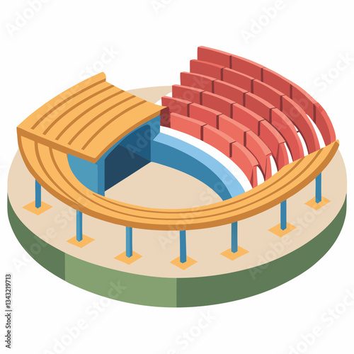 open air amphitheater with curved seating