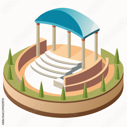 open air amphitheater with curved seating