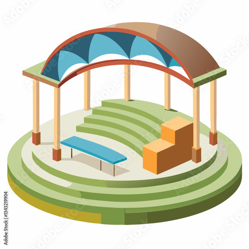 open air amphitheater with curved seating