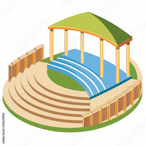 open air amphitheater with curved seating