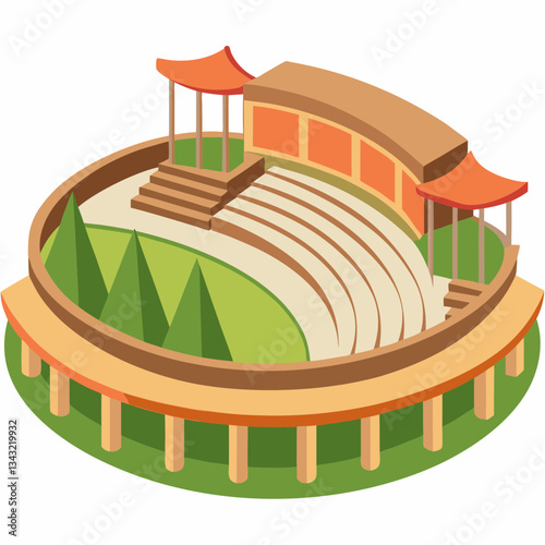 open air amphitheater with curved seating