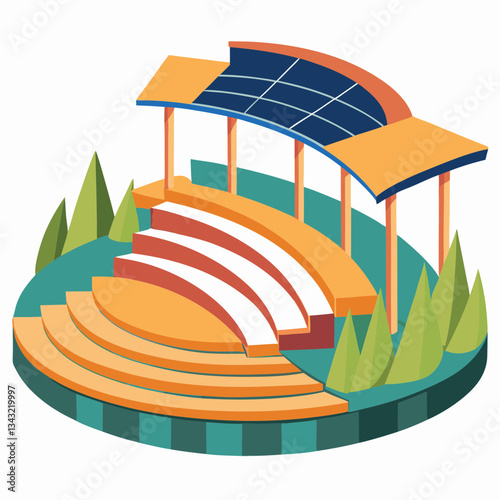 open air amphitheater with curved seating