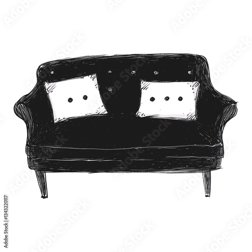 A sofa illustration furniture black vector
