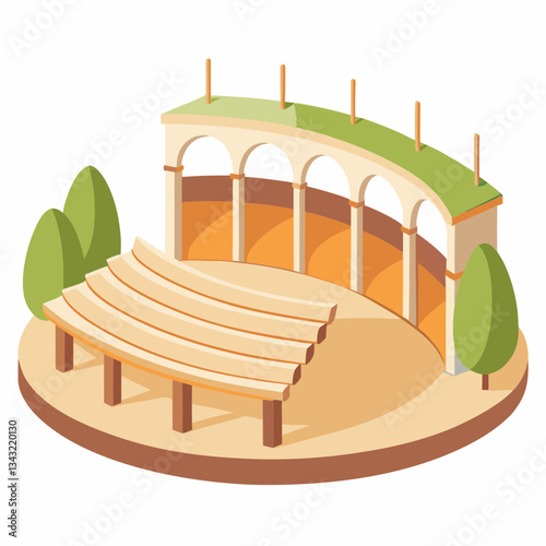 open air amphitheater with curved seating