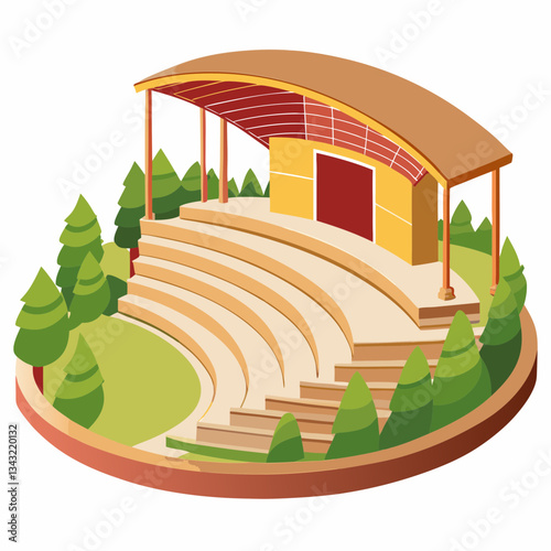open air amphitheater with curved seating