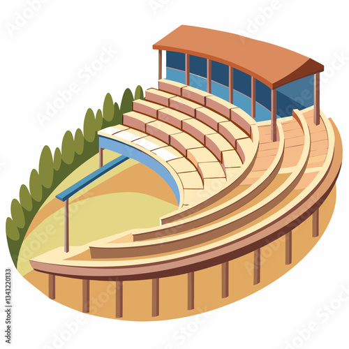 open air amphitheater with curved seating
