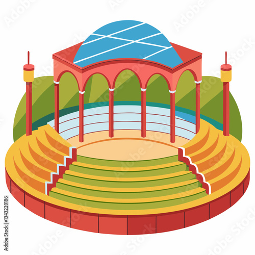 open air amphitheater with curved seating