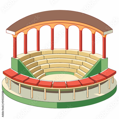 open air amphitheater with curved seating