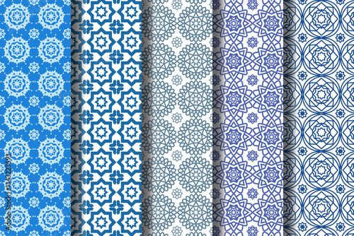 Collection Islamic Pattern Background, Arabic Pattern Bakcground, Islamic Muslim Pattern, abstract seamless pattern