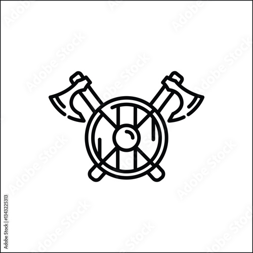 Crossed medieval spears icon. Simple depiction of traditional weaponry used by knights and soldiers in historical battles. A symbol often associated with medieval heritage. Vector illustration 