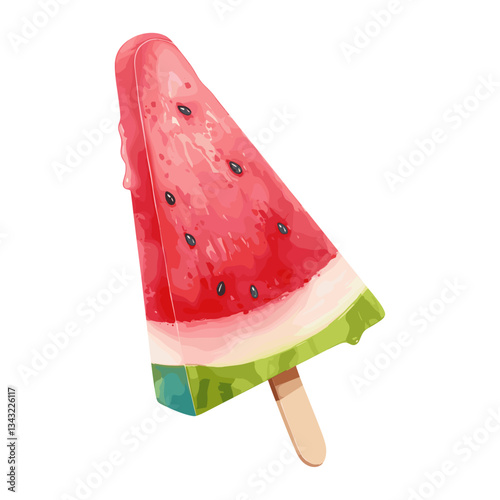 Popsicle illustration watermelon watercolor vector