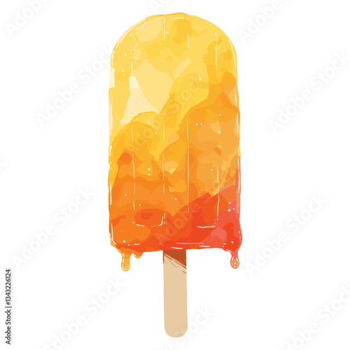 Popsicle illustration watercolor dessert vector