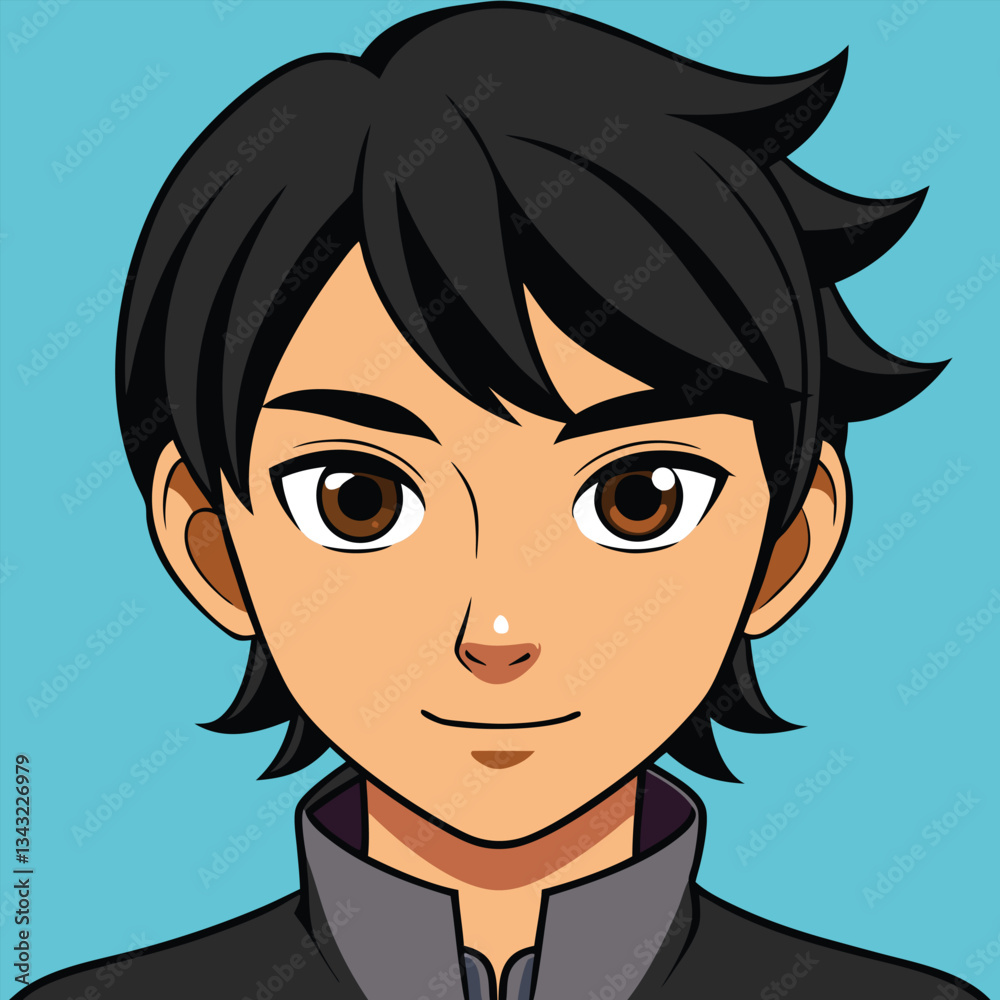japanese boy cartoon character vector design 