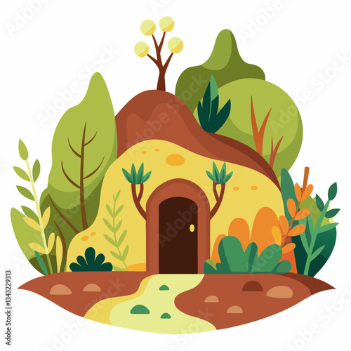 hidden underground home with organic shapes