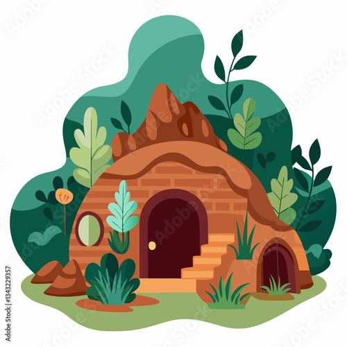 hidden underground home with organic shapes