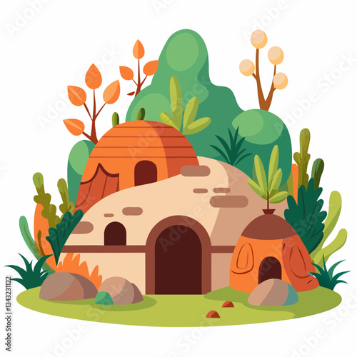 hidden underground home with organic shapes