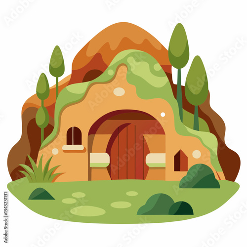 hidden underground home with organic shapes