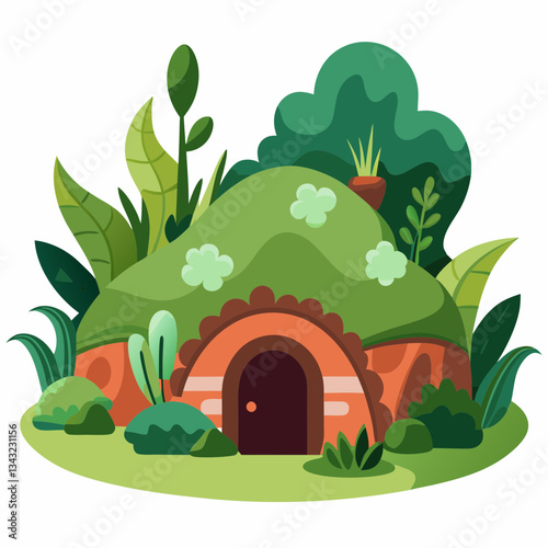 hidden underground home with organic shapes