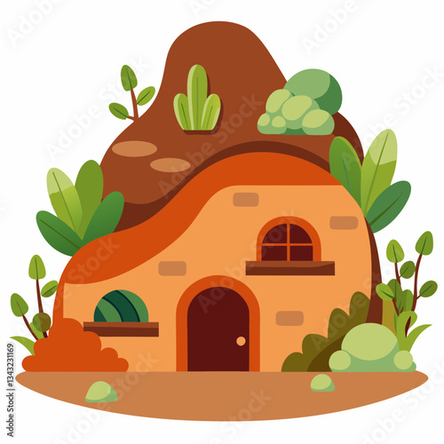hidden underground home with organic shapes