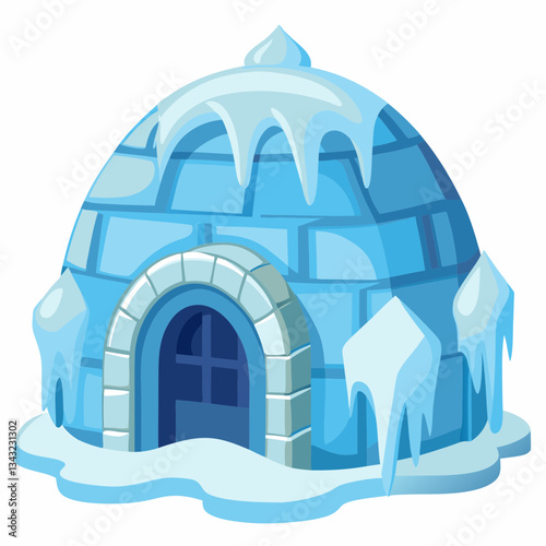 ice hotel with sculpted frozen walls