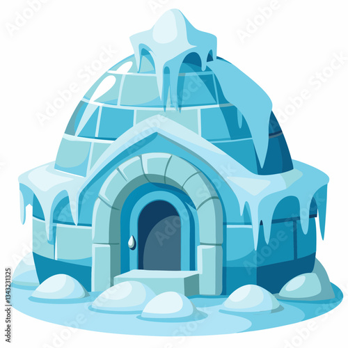 ice hotel with sculpted frozen walls