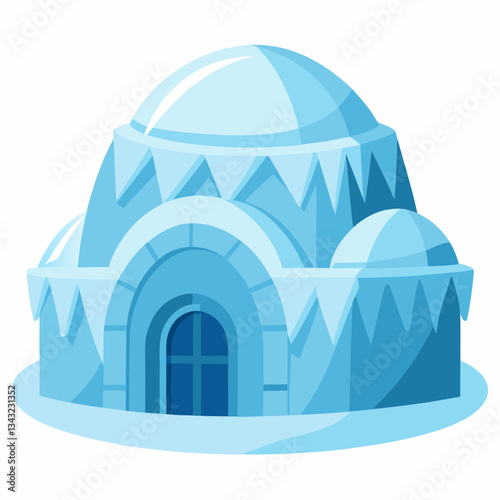 ice hotel with sculpted frozen walls