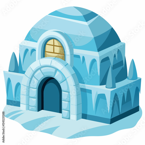 ice hotel with sculpted frozen walls