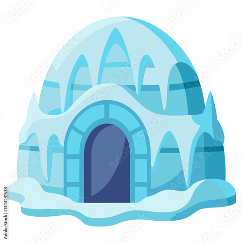 ice hotel with sculpted frozen walls