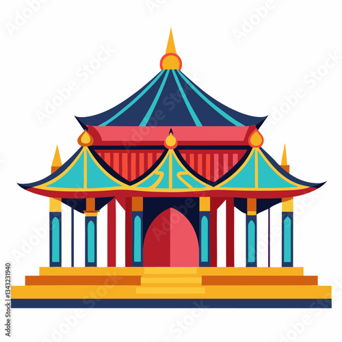 cultural pavilion with bold artistic forms