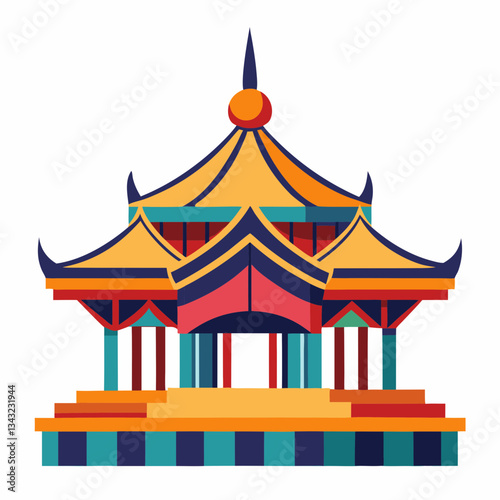 cultural pavilion with bold artistic forms