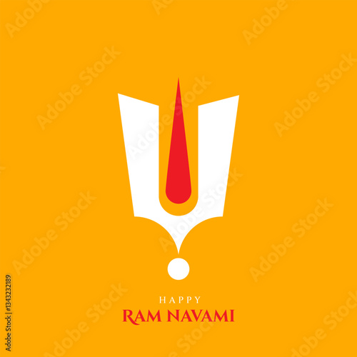 Shree Ram Navami Hindi Greeting, God Ram Background Design. A Hindu festival celebrated of lord ram birthday. Translation In English "Happy Ram Navami"