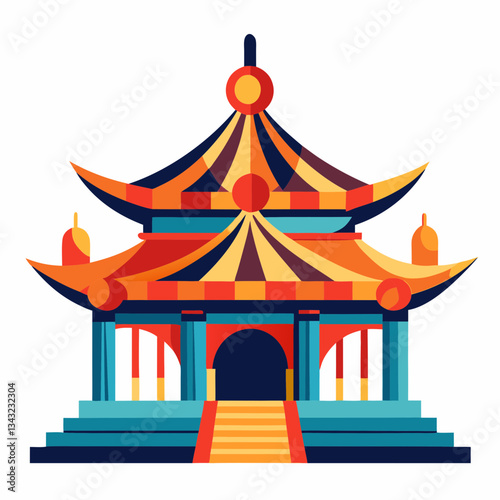 cultural pavilion with bold artistic forms