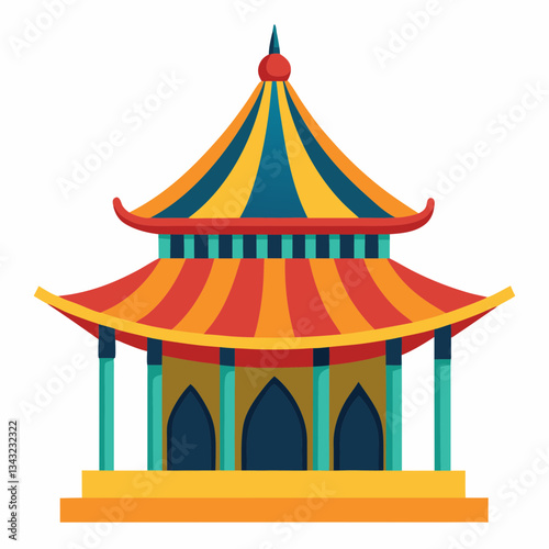 cultural pavilion with bold artistic forms