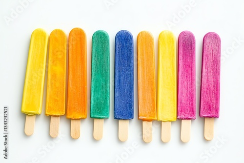 Popsicle sticks for crafts isolated on white background