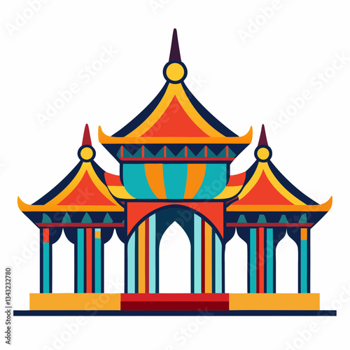 cultural pavilion with bold artistic forms
