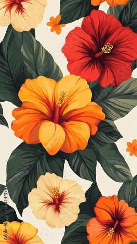 Patrón de flores tropicales