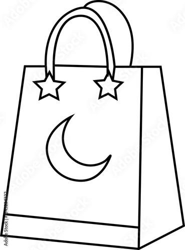 Eid bags vector line icon