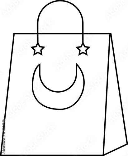 Eid bags vector line icon
