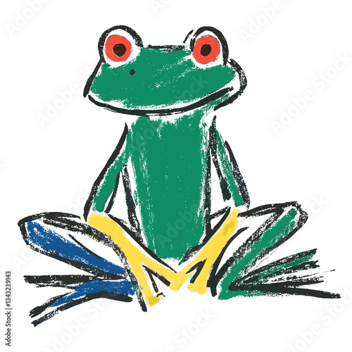 Frog illustration amphibian drawing vector
