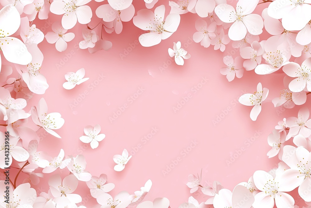 Delicate spring flowers on a soft pink background Delicate spring flowers on a soft pink background